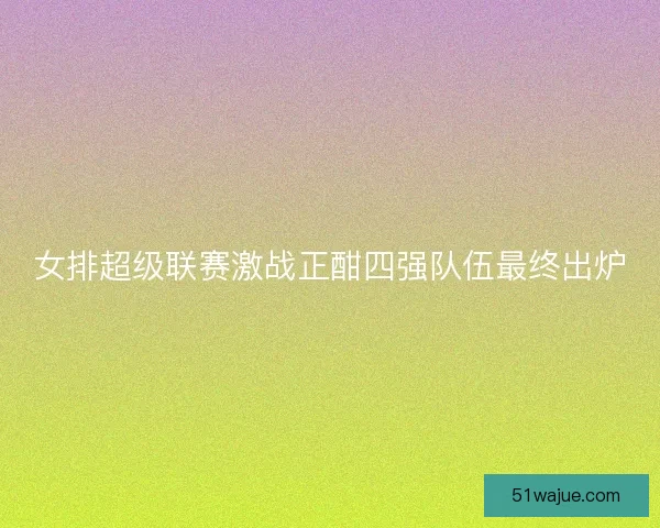 女排超级联赛激战正酣四强队伍最终出炉
